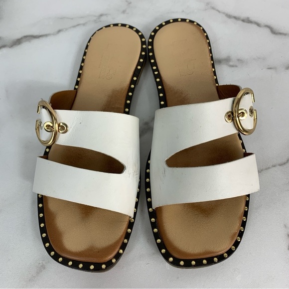 Coach & Four Aquila Slide Sandals White Leather Upper& Lining Made in Italy 7.5 - Picture 7 of 11